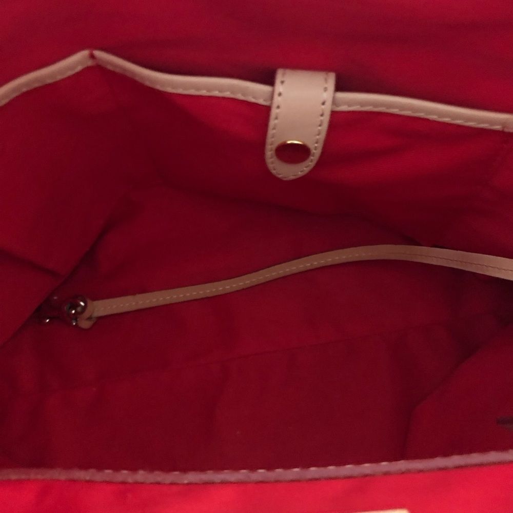 #4. Dooney & Bourke Epi Leather White Tan Double Zip Outer Pockets Satchel - Picture 12 of 12